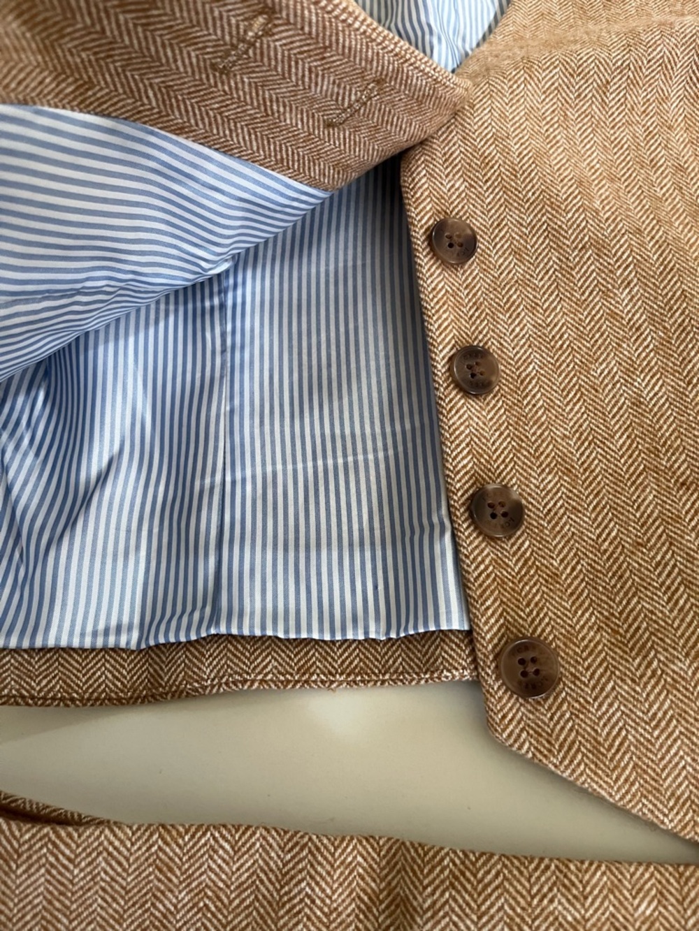 J Crew Two-Piece Brown Tweed Vest & Skirt Set - Picture 6 of 12